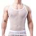 Sexy Men's Underwear Sleeveless Vest Tank Top Mesh Fishnet Undershirt(White M)