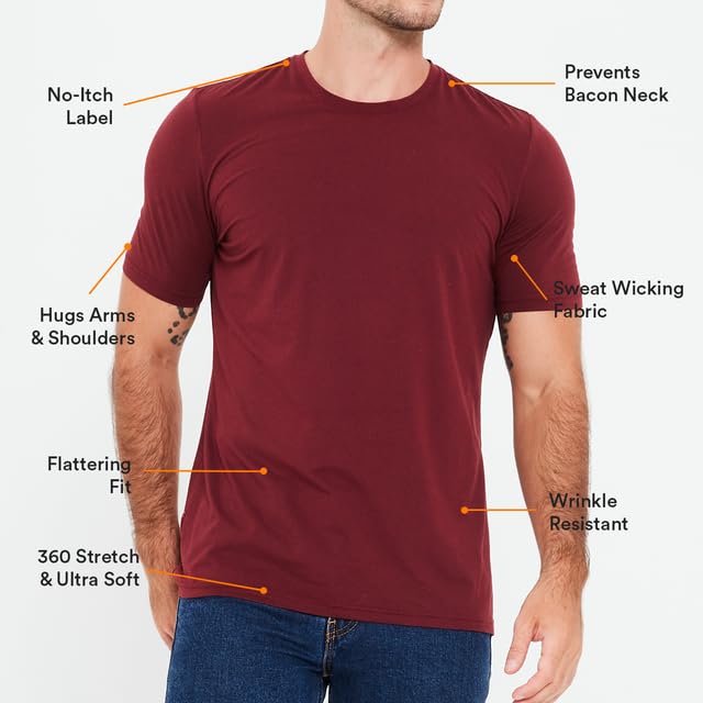 Essential T Shirts for Men - Performance Fabric, Wrinkle Resistant & Breathable2