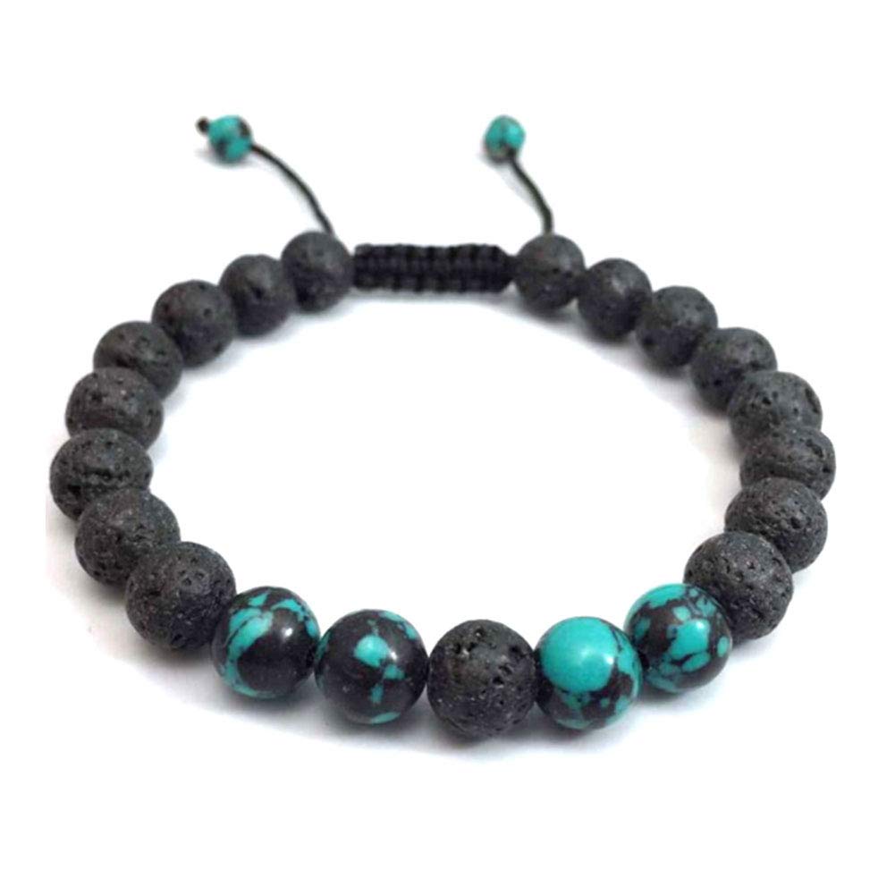 XINGYU Pulsera para Parejas His & Hers, Brazalete de difusor de Lava Ajustable, curación, Piedra Genuina, Color Natural, aceites Esenciales, aromaterapia