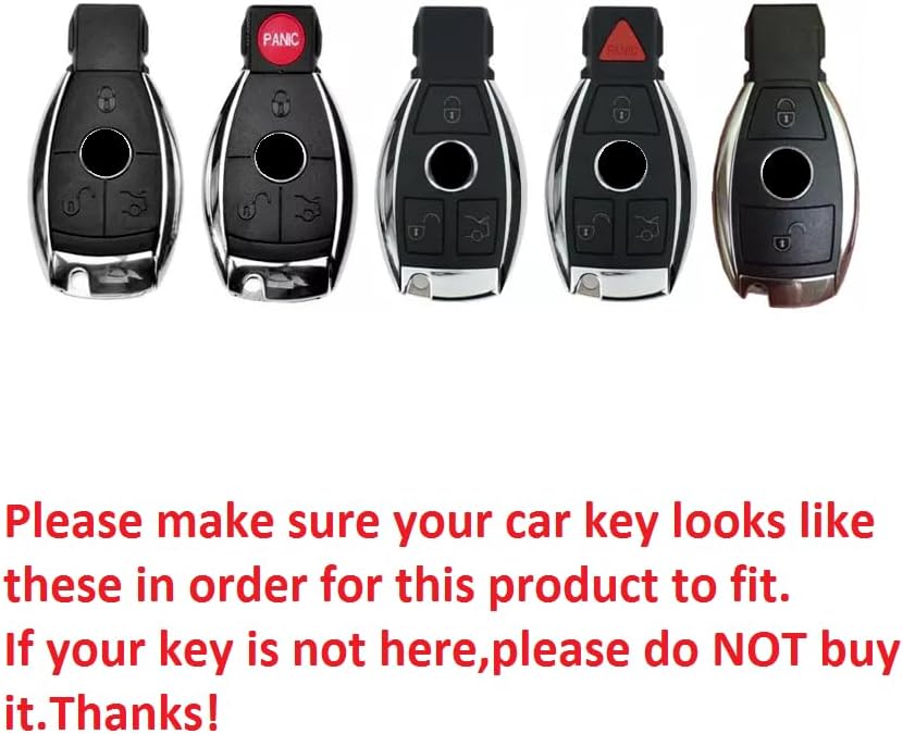 Soft Silicone Rubber Carbon Fiber Texture Car Key Fob Case Cover For Mercedes-Benz A Class B C E S G M V Class CLA CLS GLA GLC GLE GLK GL GLS SL SLK SLC Viano For Metris -Black-Round Keychain - Image 2