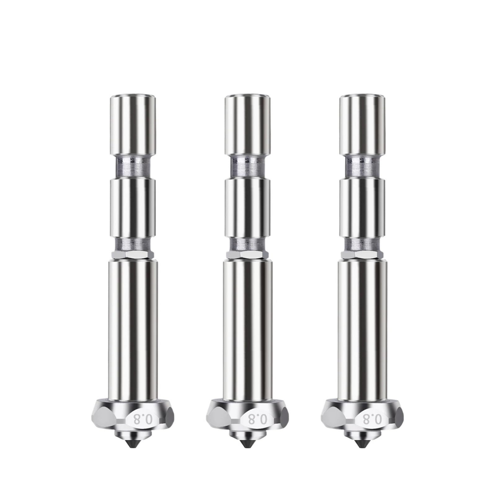 Hotend, compatible con Anycubic | Ajuste 3 Max/Combo, acero endurecido, 0,4/0,6/0,8 mm.(3PCS 0.8 nozzle)