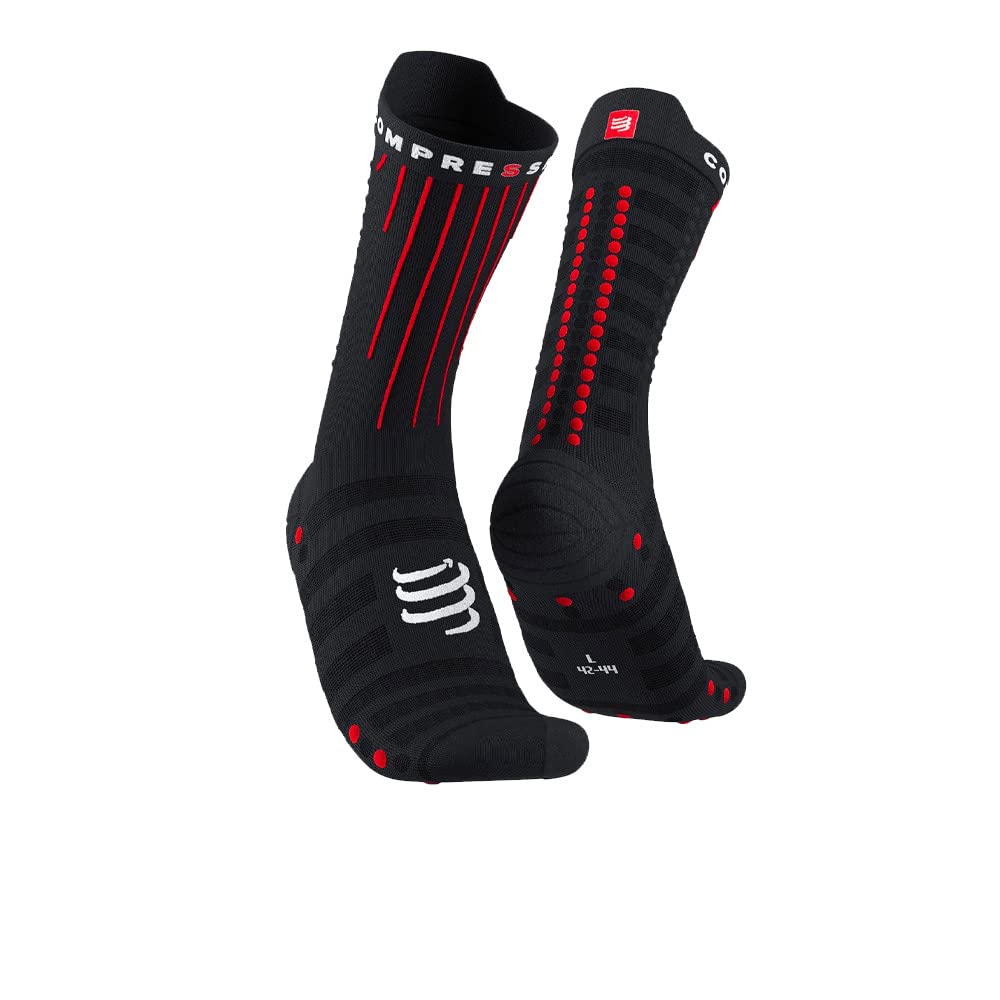 Compressport Unisex Black/Red Aero Socks, 39-41 -Adult