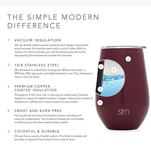 Simple Modern Spirit 350 mL Termo Taza - Vaso Termico de Viaje, Copas de Vino o Café para Llevar Acero Inoxidable… - Imagen 7