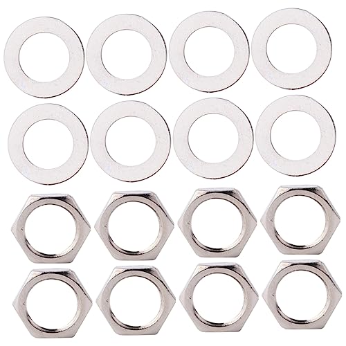 NULYLU Potentiometer Nuts Metal 20pcs Potentiometer Washer and Nuts Set for Guitar Pots