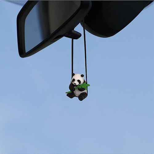 E.Q.L - Lindo colgante de coche de panda, decoración colgante de automóvil, accesorios para espejos retrovisores interiores, adorno colgante para