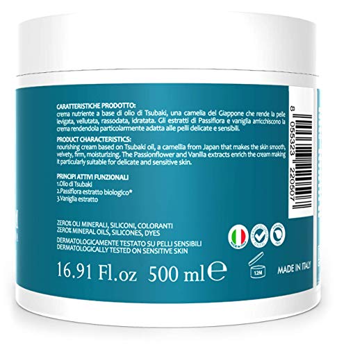 Dulac-Natural-Body-Cream-for-Dry-Skin-Body-Firming-Cream-with-Tsubaki-Oil-Vanilla-and-Passiflora-ideal-for-Women-and-Men-with-Very-Dry-Skin Dulàc Natural Body Cream Super Moisturizing and Scented Made in Italy, Nourishing for Very Dry Skin, Quick Absorption, Rich in Firming Ingredients - for Woman and Man