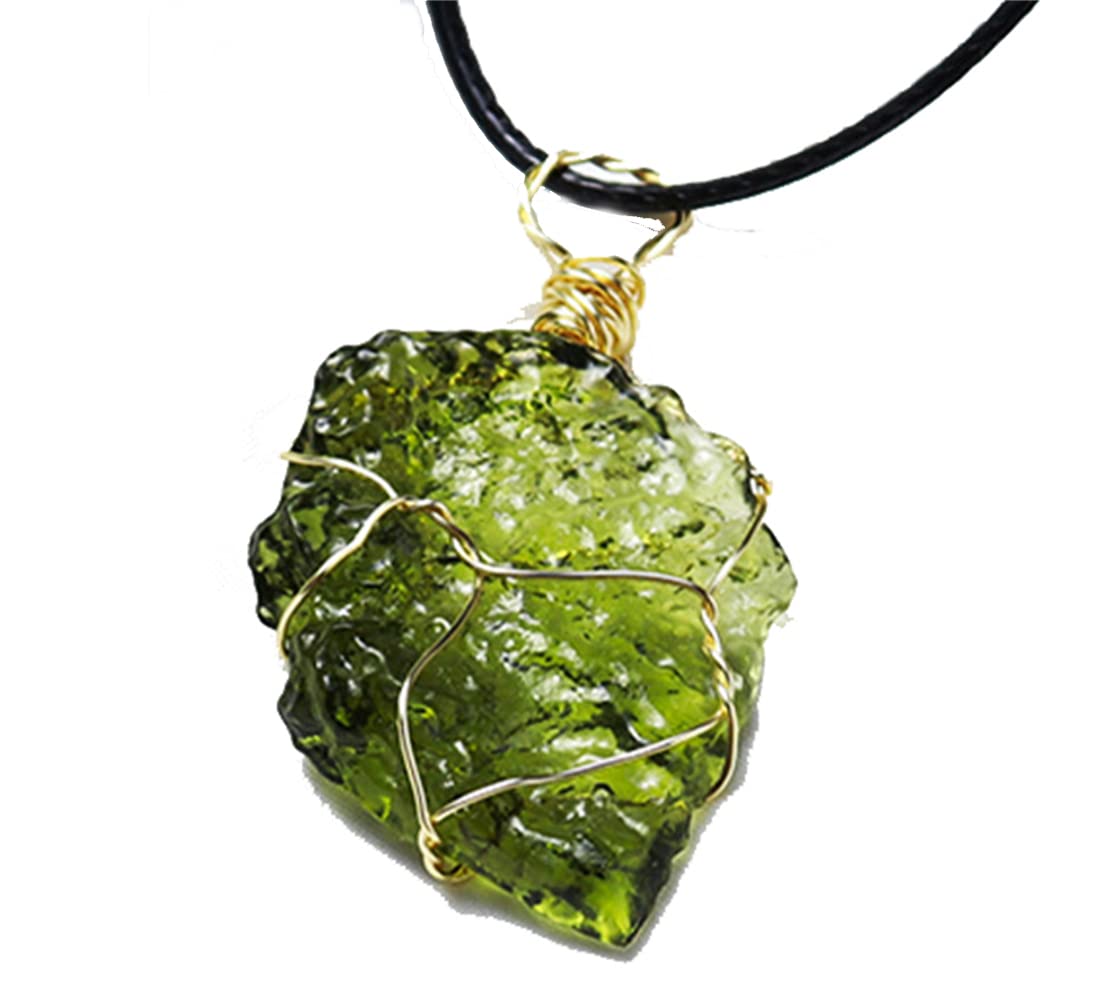 Moldavite Crystal Pendant Natural Moldavite Necklace 4mm Stone