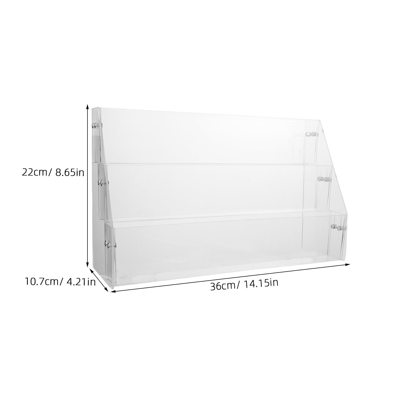 Présentoir à Cartes Postales en Acrylique Rigide Transparent, Support de Rangement Bureau 3 Niveaux, Porte-Badges et Stickers pour Organisation Bureau
