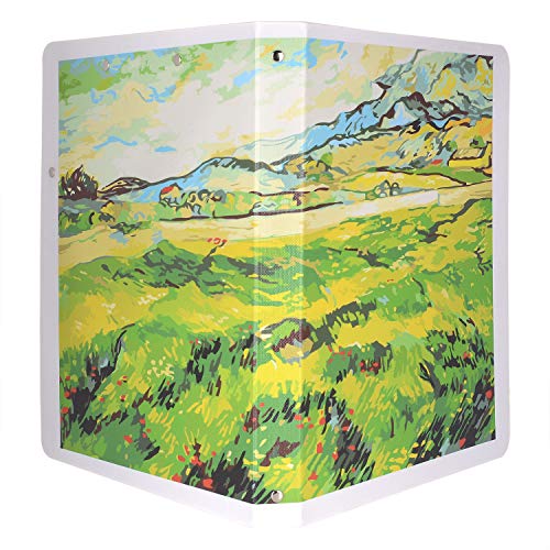 3-Ring Binder Portfolio Case, Van Gogh Green Wheat Field Painting Pu Leather Binder Padfolio Organizer With Clipboard #TOP1