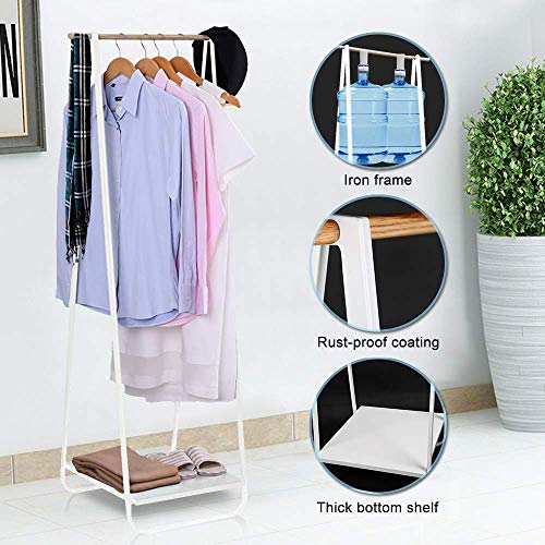 Jefee Narrow Clothes Rack - Simple Garment Rack With Shelf 1-Tier Coat Clothing Organizer Storage For Small Space, Entryway, Bedroom, White… #TOP2