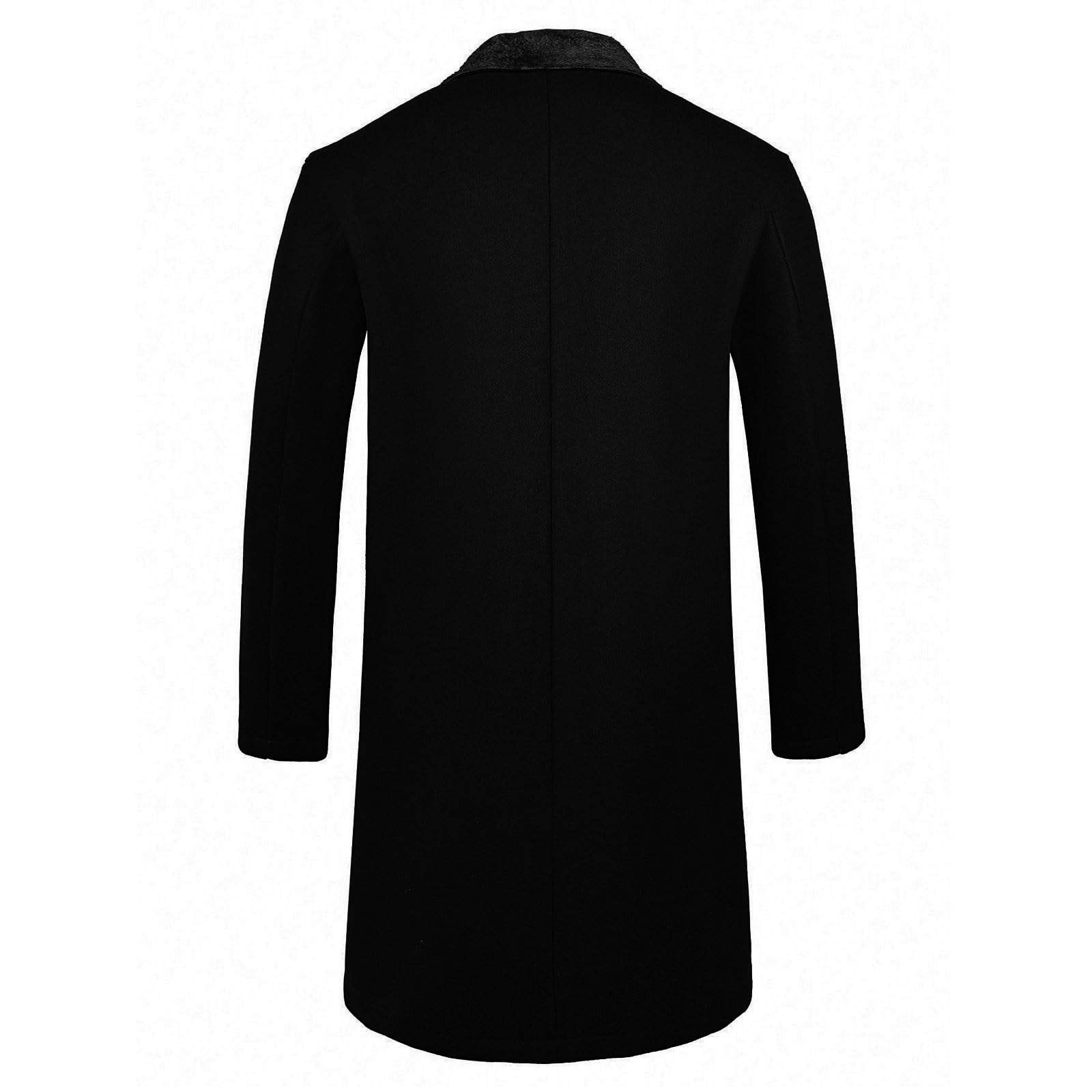 UHouse Wollmantel Herren Kurzmantel Winter Wolle Mantel Business Winterjacke Lang Herrenmantel Reverskragen Wintermantel Freizeit Winterparka Männer Trenchcoat Fleece Mäntel Elegant Parka