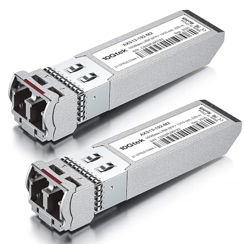 Image of 10Gtek 10GBase-LRM SFP+ Transceiver, MMF MultiMode LC Fiber Optic Module, up to 220m, for Cisco SFP-10G-LRM, Meraki MA-SFP-10GB-LRM, Ubiquiti UniFi, Netgear, Supermicro, TP-Link and More,2 Pack