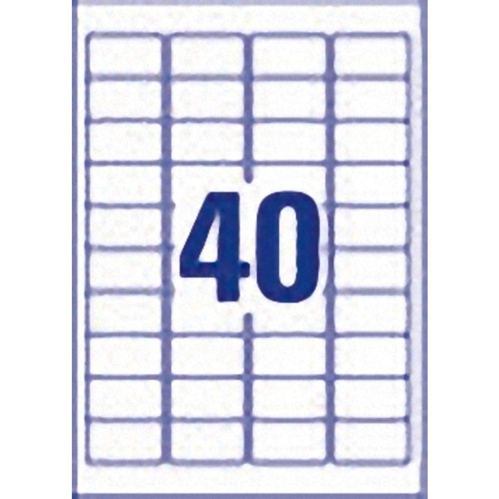 Avery España L6140-20 Caja de 800 etiquetas blanca de poliéster súper adherentes