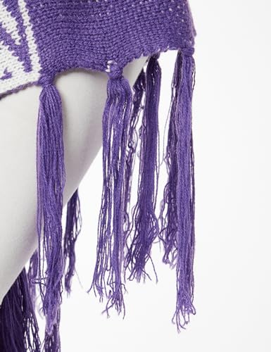 Sudadera poncho para mujer caneva lila morado cómoda de algodón XS/S 4