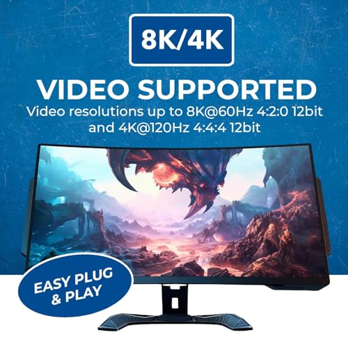 Image of OREI eARC 8K Audio Extractor for Monitors, Extract Dolby Atmos to Convert Sound bar 4K @ 120hz 18G HDMI 2.0 ARC Support HDCP 2.2 Perfect for 8K Monitors, CEC, Dolby Vision, HDR10 Support Sonos Bose