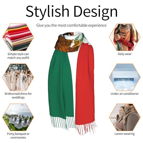 Scarf for Women Lightweight Soft Scarves Flag of Mexico Shawl Winter Warm Fringed Scarf4