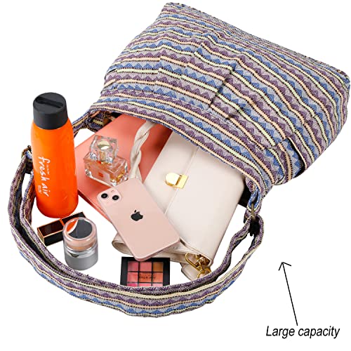 Image of Casual Large Durable Fabric CrossBody Hobo Shoulder Messenger Travel Purse Wallet Handbag Tote Bag