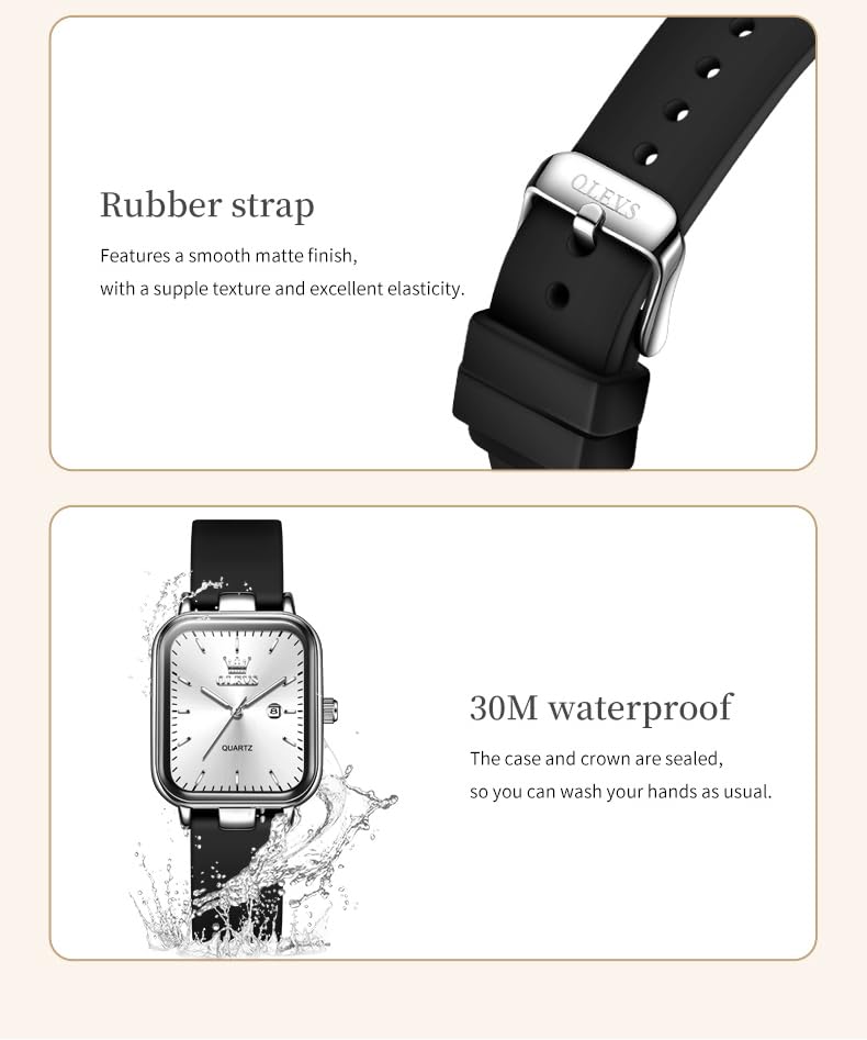 Image of OLEVS Watch for Women Analog Quartz Original Womens Watch Fashion Ultra Thin Minimalist Silicone Strap Waterproof Slim Watches for Ladies