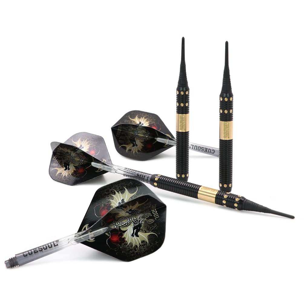 CUESOUL 16 Grams Deluxe Soft Tip Darts Set with Luxury Case£¨Dragon Series£©