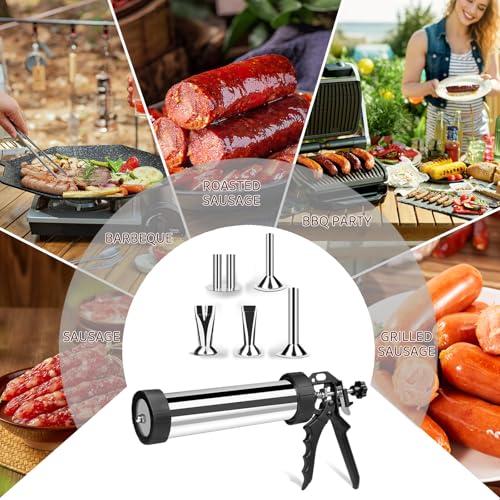 Professional Beef Jerky Gun Kits - Stainless Steel Beef Jerky Maker Jerky Cannon Meat Gun Large Capacity Jerky Making Kit