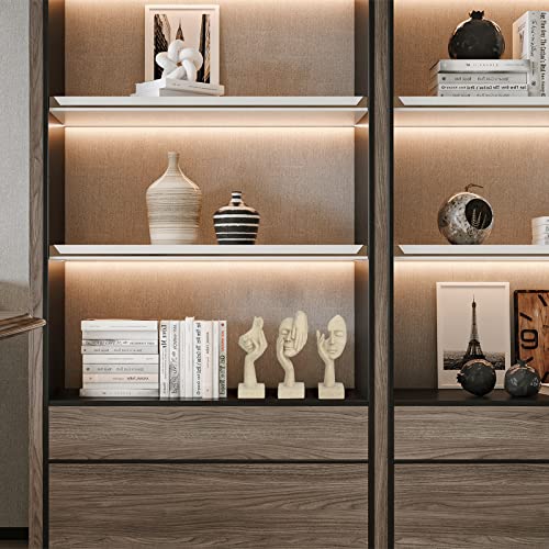 3 Pcs Thinker Statue,Modern Home Resin Sculptures,Collectible Figurines for Home Office Bookshelf Desktop Decor(Sandstone) - Image 6