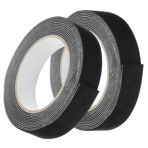 Image of uxcell 2pcs Rolls Single Sided Foam Tape Removeable EVA Sponge Mounting Tape Strong Adhesive Tape Strips(Black, 13ft x 1 inch x 1 /16 inch) for Home Paint Wall Hanging Poster Decor