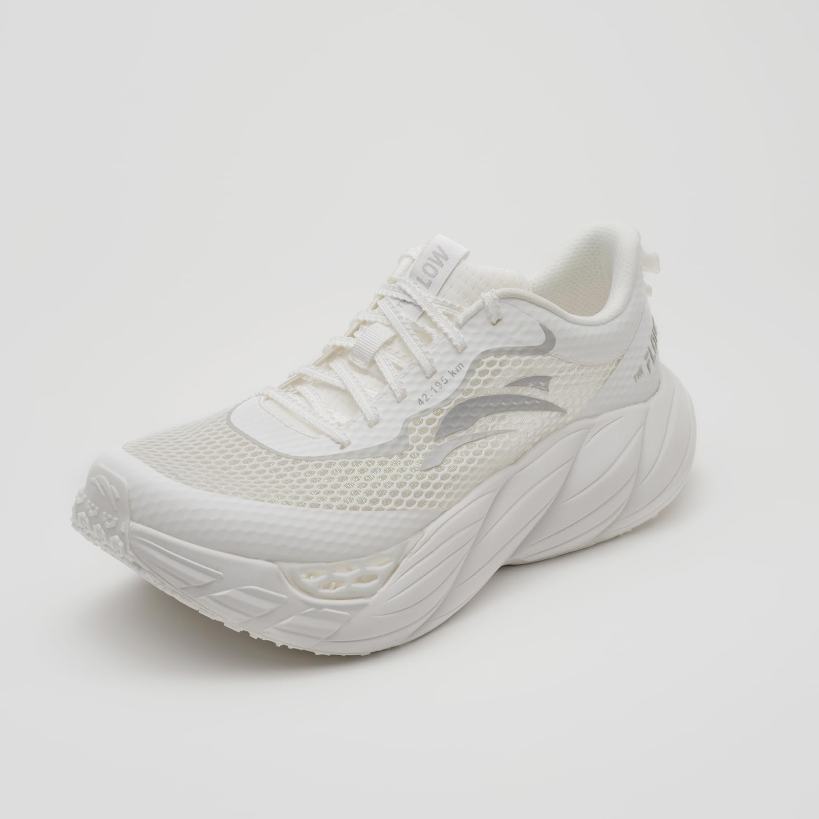 THE FLOW Langstrecke Laufschuhe Herren Damen, Leichte Wanderschuhe mit maximaler Luftzirkulation Federneder Dämpfung, Atmungsaktive Schnürschuhe für Marathon, Trailrunning, Walking & Fitness