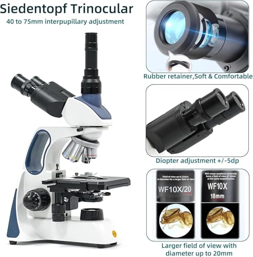 Image of Swift SW400 Trinocular Compound Microscope with Swiftcam 5MP Camera | 40X-2500X, Infinity Achromatic Objectives,Mechanical Stage,Research-Grade for Lab and Research