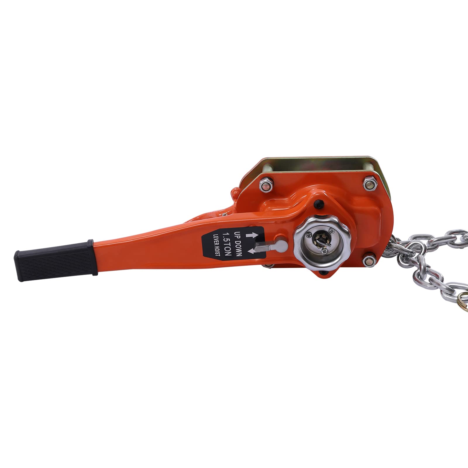 Paranco Manuale a Catena da 1500kg con altezza di sollevamento di 6m,Mini paranco a Leva in acciaio legato con catena in acciaio ø7.1mm G80, freno di sicurezza e gancio,per trasporto merci e traino