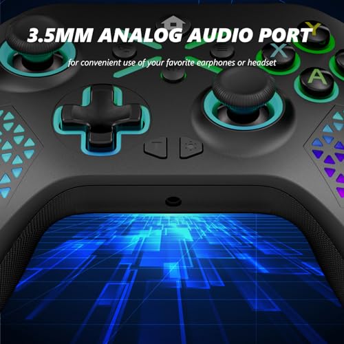 Image of Dinosoo Hall Trigger Wireless Controller for Xbox Series X|S /Xbox One /Windows 10 /11 - RGB Gamepad with Turbo, Macro, 3.5mm Audio Jack & 2.4GHz Adapter