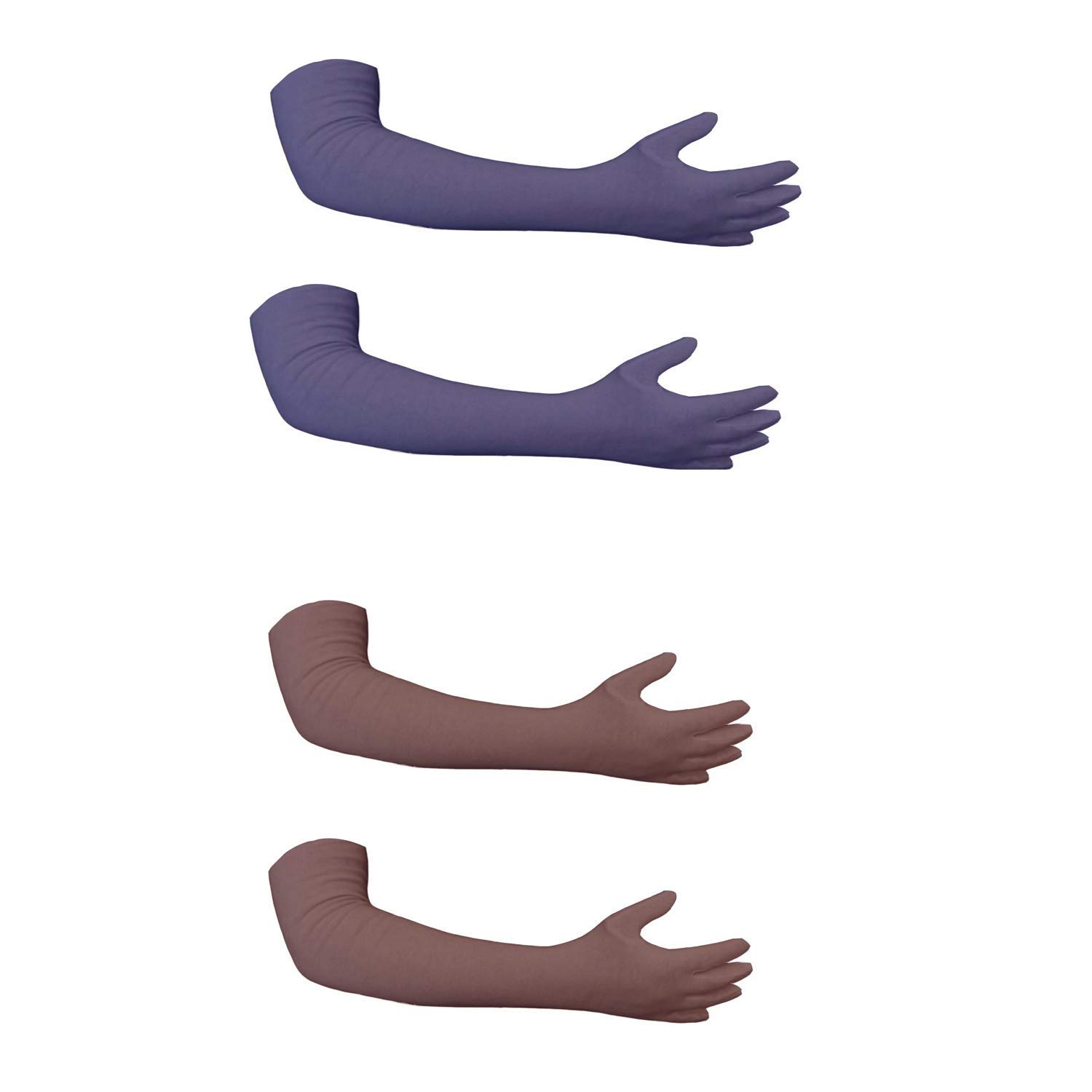 Cotson Women Cotton Summer UV Protection Driving Gloves for Scooty (Navy Blue, Brown) -2 Pairs