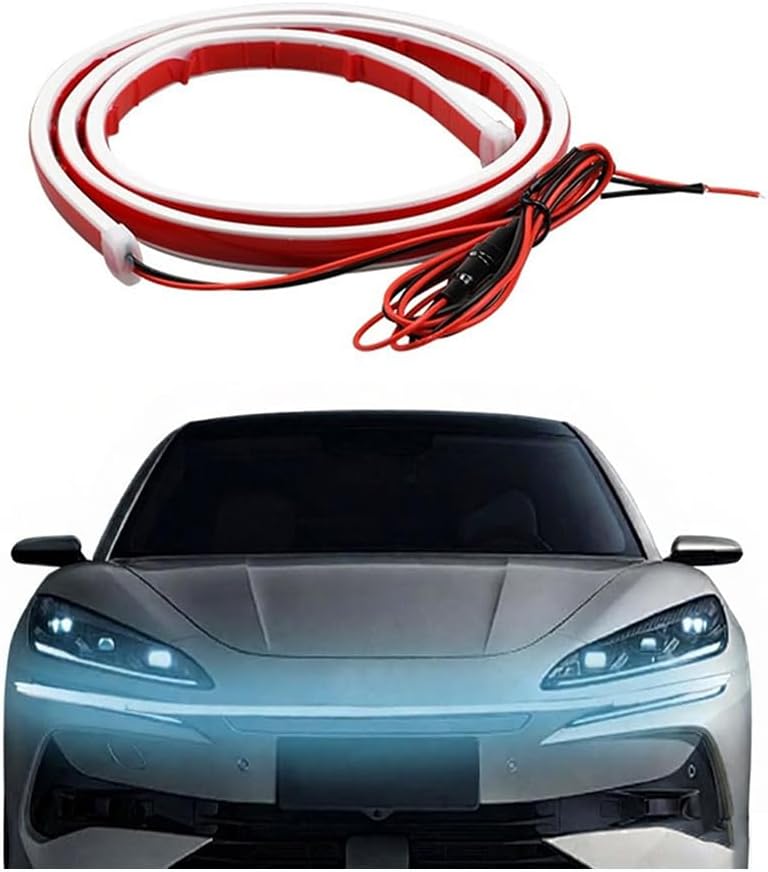 Car LED Hood Light Strip for Honda Saber Shuttle Stepwgn Stream,Daytime Running Lights Cool Decorative Lights Dynamic Scan Start-Up Effect Exterior Accessories,120cm-Blue