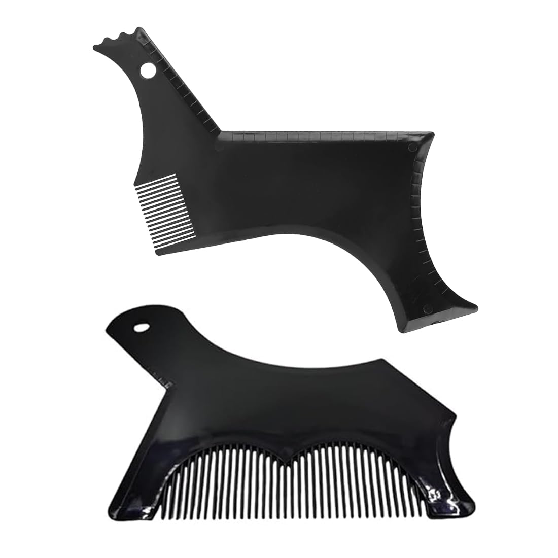 2 Pezzi Stencil Pettine per Barba Uomo,Strumenti per Modellazione,Per Riparare Capelli,Regalo da Uomo per il Parrucchiere(Nero)