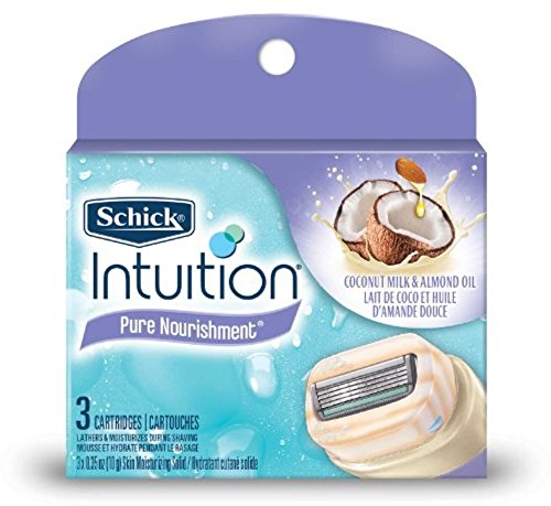 Schick Intuition Pure Nourishment with Coconut Milk & Almond Oil Razor Refills 3 ea (Pack of 6)
