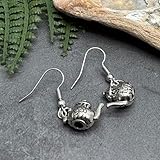 Teapot Charm Earrings, Tibetan Silver 3D Tea Pot Charm Beads on Nickel Free Hooks : 33mm long, Gift for British Tea Lover, Fun Fancy Dress Drop Earrings for Women - Image 8
