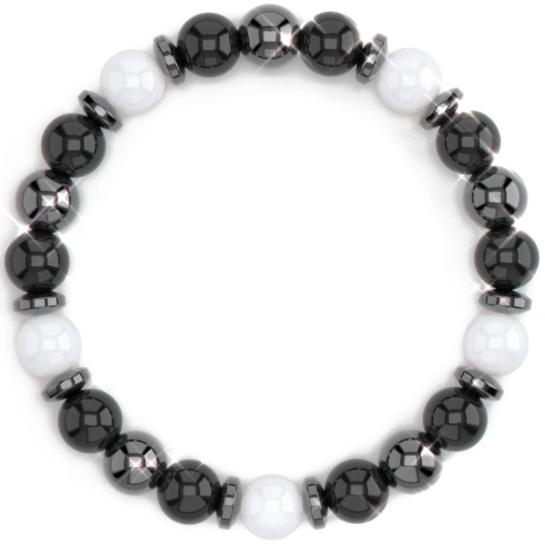 Buy HEALING TRUST Feng Shui Black Obsidian Wealth Bracelet with White