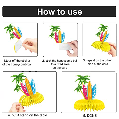 9 Pieces Summer Honeycomb Centerpieces, Pool Themed Party Table Decorations, Summer Beach Centerpiece For Hawaii Party Decoration Supplies #TOP4