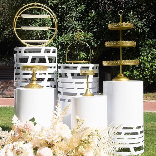 Socles cylindriques blancs pour réussir vos décorations d'événements - 2