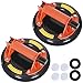 Glass Suction Cups to Lift Large Glass/Granite/Tile/Window 8.2 Inches, 468 Pounds Load Capacity, Vacuum Suction Cup Industrial Grade Heavy Duty Lifter for Moving Object, Orange, Carrying Case, 2 Pack