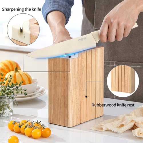 Image of Premium Quality 8-Piece Knife Set with Block, Lightweight and Strong, Ergonomic Handles for Home,Dishwasher Safe