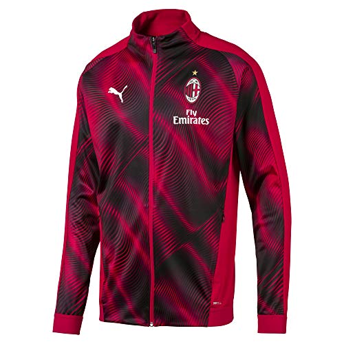 PUMA Mens A.C. Milan Licensed Stadium Jacket XX-Large, Tango Red/PUMA Black