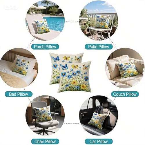 Housse de coussin velours double face imperméable bleu luxe 60x60