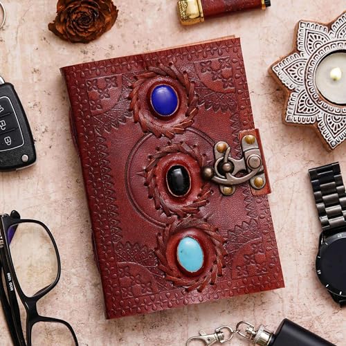 Vintage Handmade Genuine Leather Journal | Premium Antique Lock C...