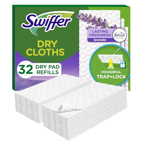 Swiffer Sweeper Dry Sweeping Pad Multi Surface Refills for Dusters Floor Mop with Febreze Lavender 32 count