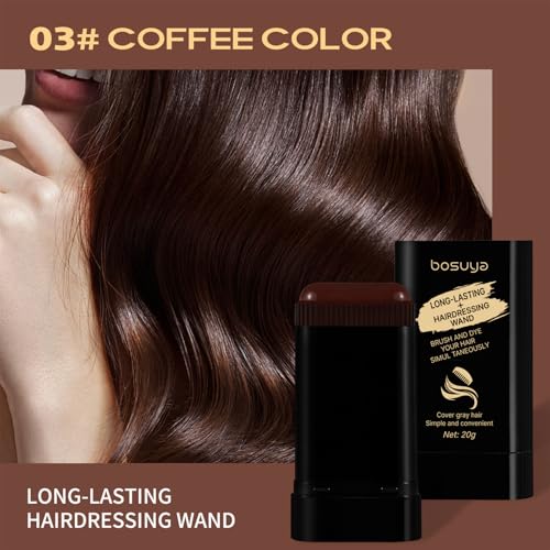 Image of 2 Pack Hair Color Stick Coffee Color Waterproof and Sweat-Proof Hair Dye Instant Gray Hair Cover up Stick for Quick Root Touch Up