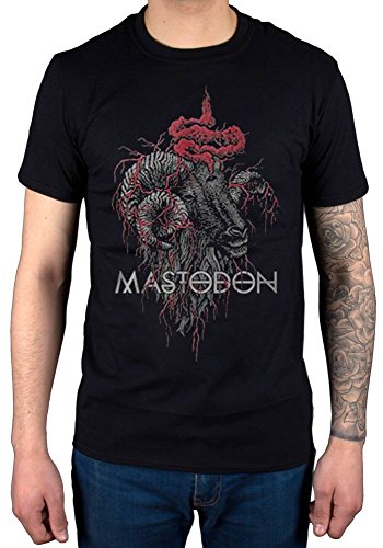 Official Mastodon Rams Head Colour T-Shirt Black