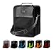 Small Wig Travel Box with Top Handle, Shoulder Strap and Double Zipper, Carrying Case with Removable Head-Holding Base - Black Grid Design - by Adolfo Design