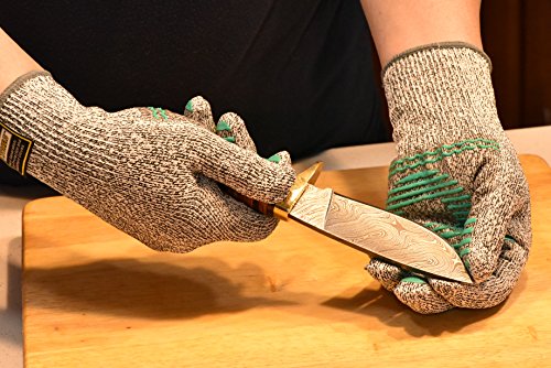 G & F 77100Xl Cut Resistant Gloves With Anti-Slip Silicone Block Palm Coating Technology, 1 Pair Xl Grey #TOP4