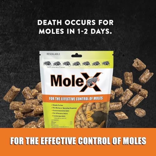 Image of MoleX Rodent Control Bait Pellets for Moles - Poison Free, Pet Safe | Indoor & Outdoor Use Pellets |50 lb. Bag