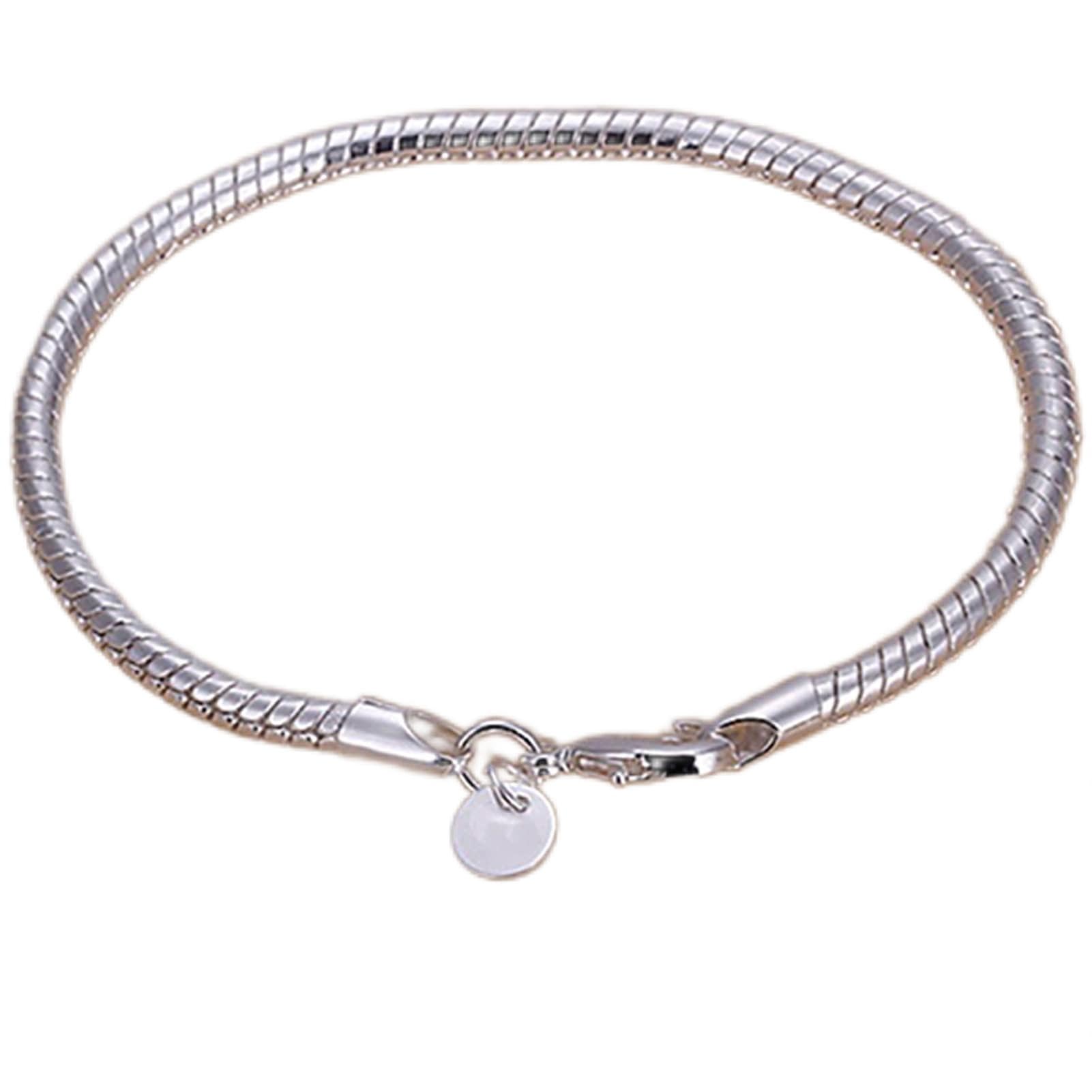 BluelanssBracelets for Women,Bracelet Thin Stylish Silver Plated Women Shining Bangle for Party,Gift for Birthdays Valentines Christmas (Silver F),One SIze